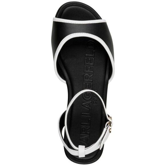 Karl Lagerfeld Paris Women's Cabria Ankle Strap Flat Sandals - Picture 4 of 4